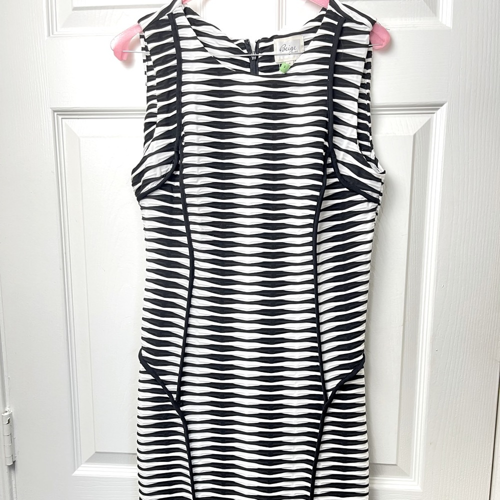 Black & white sleeveless, knee length dress